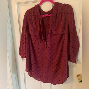 Torrid Purple Polka Dot Georgette Blouse